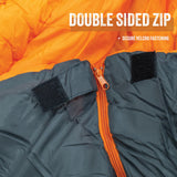 Milestone Camping 27000 Grey & Orange Single Mummy Sleeping Bag/Comfortable and Portable/Carry Sack/Water Resistant / 2 Season