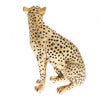 Cheetah Figurine Hestia Gold Effect Sitting Big Cat Ornament 22cm