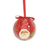 Gift-boxed set of 14 red Santa Christmas baubles, 7.5cm