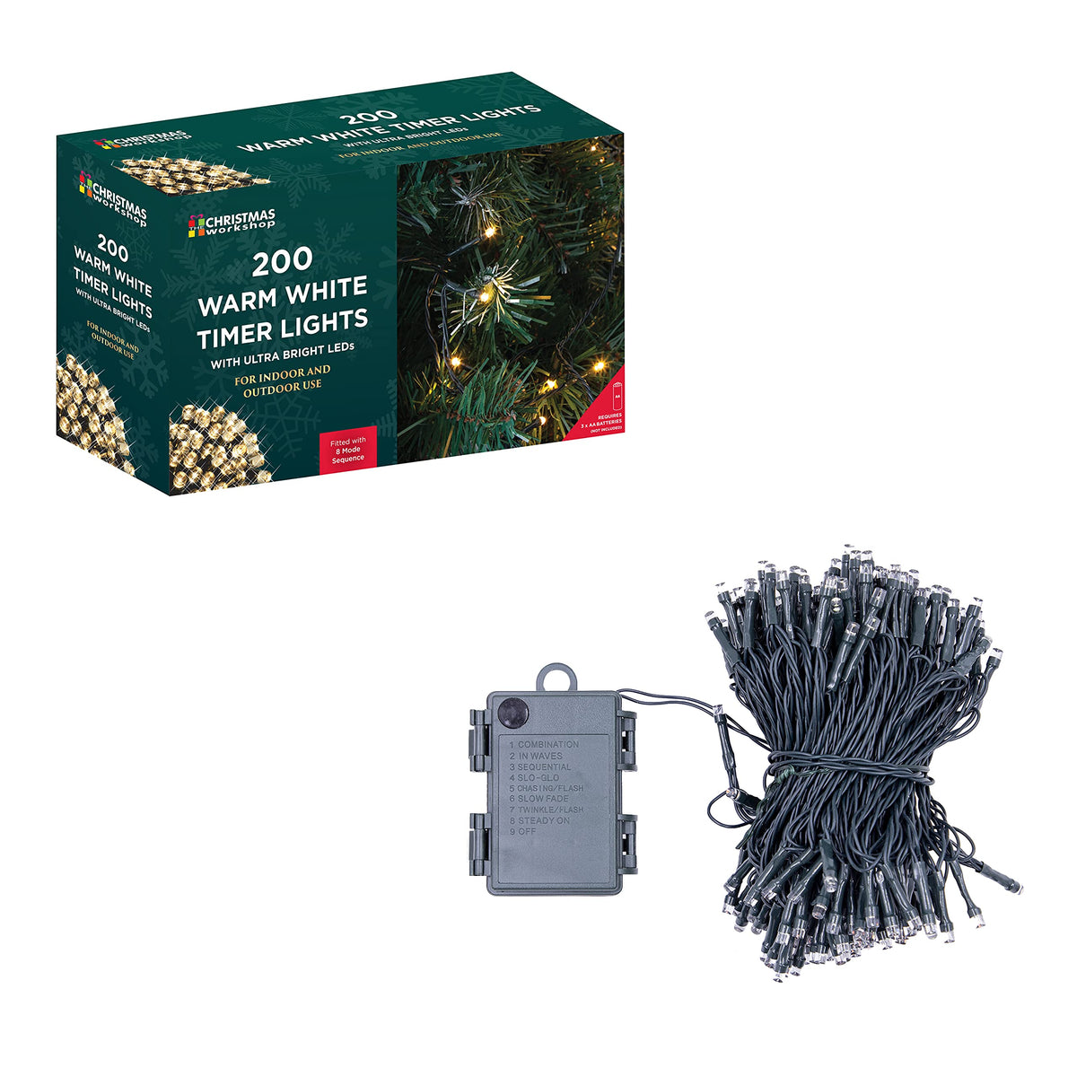 The Christmas Workshop 71150 warm white battery lights
