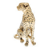 Cheetah Figurine Hestia Gold Effect Sitting Big Cat Ornament 22cm