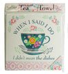 Cook Shop 207030022 "When I Said I do Tea Towels, Polyester, Pale Pink Pastel