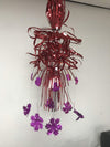 Red and purple foil Christmas cascade hanging decoration 55cm