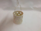 Garden King cream metal bucket tealight holder with large cut-outs