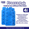 Reusable Freezer Cooler Ice Blocks - Cool Box Leakproof Keeps Food Drink Fresh Cooler Bag - Outdoor Beach Picnic Camping Travel Work Lunch School Blue Chiller - 4 Pack 25x14x1.3 cm - Fusion Food Care