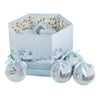 Gift-boxed set of 14 blue and white snow village Christmas baubles