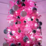 6ft pink pre-lit slim Christmas tree with 110 LEDs