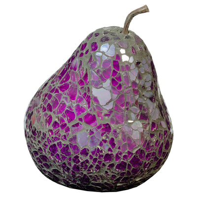 Febland Purple Mosaic Glass Pear, Round