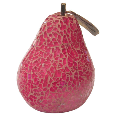Febland Pink Mosaic Glass Pear, Round