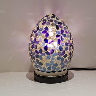 Febland Mini Purple Flower Tile Mosaic Egg Lamp