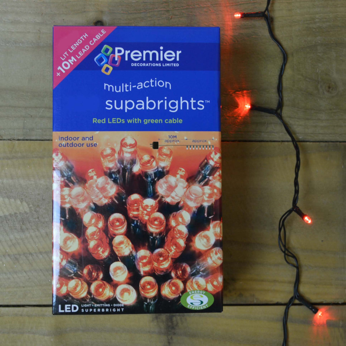 Premier 480 red LED Supabrights Christmas string lights