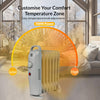 KNIGHT 7 Fins 700W Oil-Filled Radiator Heater White Colour with Thermostat, Overheat Protection, Power Switch, for indoor use, Quiet Electric Space Heater for Bedroom, Office, Home (7 Fins)