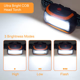 Milestone Camping 70170 Ultra Bright Head Torch Light / Lightweight and Comfortable / Perfect for Running, Walking, Camping, Reading, Hiking, DIY & More / Battery Operated