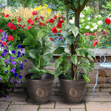 Set of two 30cm plastic plant pots with drainage holes