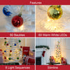 The Christmas Workshop 88220 6ft Pre-Lit Christmas Tree/White Artificial Christmas Tree/Pre-Decorated Pop-Up Tree / 60 LED Warm White Light Bulbs & 60 Baubles