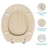 Anika 92439 Pine Effect Toilet Seat Anti Bacterial Coating Chrome Hinges, 43cm x 37.5cm