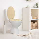 Anika 92439 Pine Effect Toilet Seat Anti Bacterial Coating Chrome Hinges, 43cm x 37.5cm
