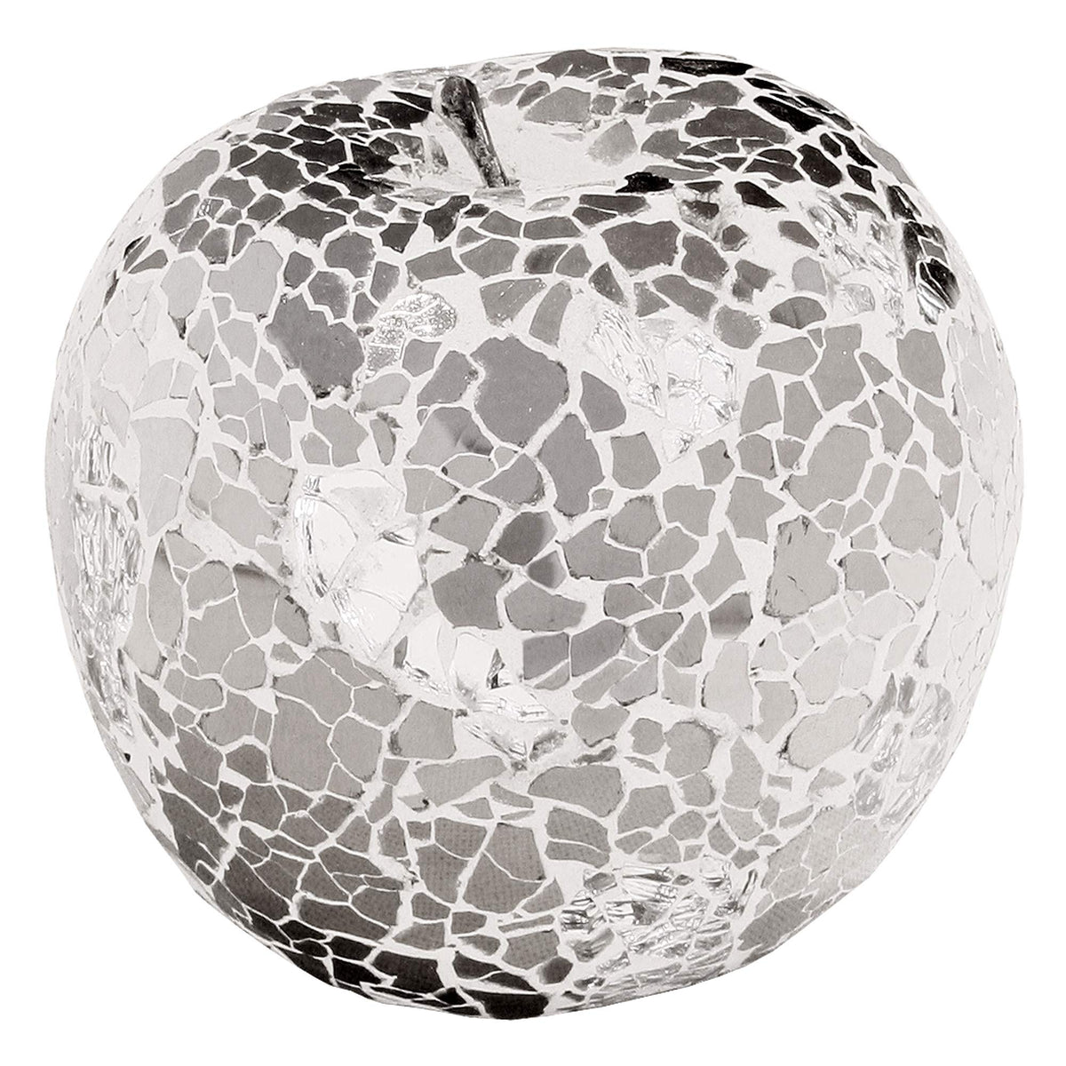 Mirrored mosaic glass apple ornament 9cm