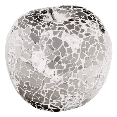 Febland Mosaic Glass Apple, Mirror/Silver, Round