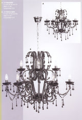 Canterbury black nine-light chandelier