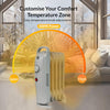 KNIGHT 5 Fins 500W Oil-Filled Radiator Heater White Colour with Thermostat, Overheat Protection, Power Switch, for indoor use, Quiet Electric Space Heater for Bedroom, Office, Home (5 Fins)