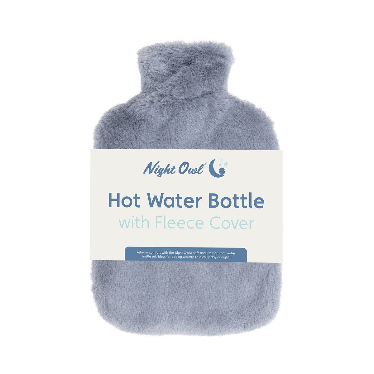 Night Owl grey faux fur 2 litre hot water bottle