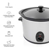 Quest 35280 Slow Cooker / 5 Litres/Compact Stainless Steel / 320W / 3 Temperature Settings/Transparent Toughened Glass Lid/Dishwasher Safe