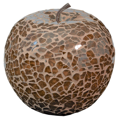 Febland Brown Mosaic Glass Apple, Round