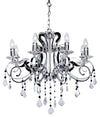 Loxton Lighting Stylish Ceiling Fitting in Polished Chrome Finish with Black and Acrylic Jewel Drops