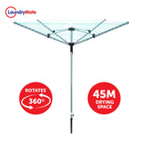 Laundry Mate white 40m four-arm rotary clothes airer