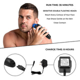 Bauer blue rechargeable wet and dry shaver