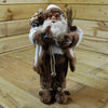 The Christmas Workshop 87750 45cm Standing Natural Hessian Coat Santa Claus Figure