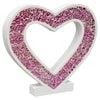 FEBLAND PINK MOSAIC HEART ON STAND, Resin, 3 x 23 x 20 cm