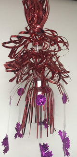 Red and purple foil Christmas cascade hanging decoration 55cm