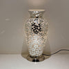Febland Mirrored Flower Tile Mosaic Vase Lamp, Silver