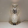 Febland Mirrored Flower Tile Mosaic Vase Lamp, Silver