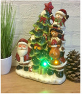 Musical light-up Santa and Christmas tree ceramic decoration