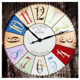 Bistrot De Paris grey and black canvas wall clock