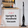 Quest 44839 2-in-1 Bagless Vacuum Cleaner/Use Upright or Handheld/Lightweight Compact Design/HEPA Filter/Attachments Included / 600W Power/Black Colour, 600 W, 1 Liter