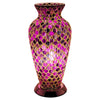 Febland Purple Tile Mosaic Glass Vase Lamp, 28 cm