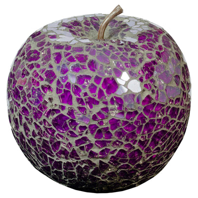 Febland Purple Mosaic Glass Apple, Round