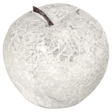 White mosaic glass apple ornament 9cm