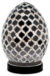 20cm mirrored mosaic glass mini egg table lamp