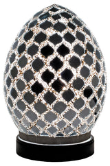 20cm mirrored mosaic glass mini egg table lamp