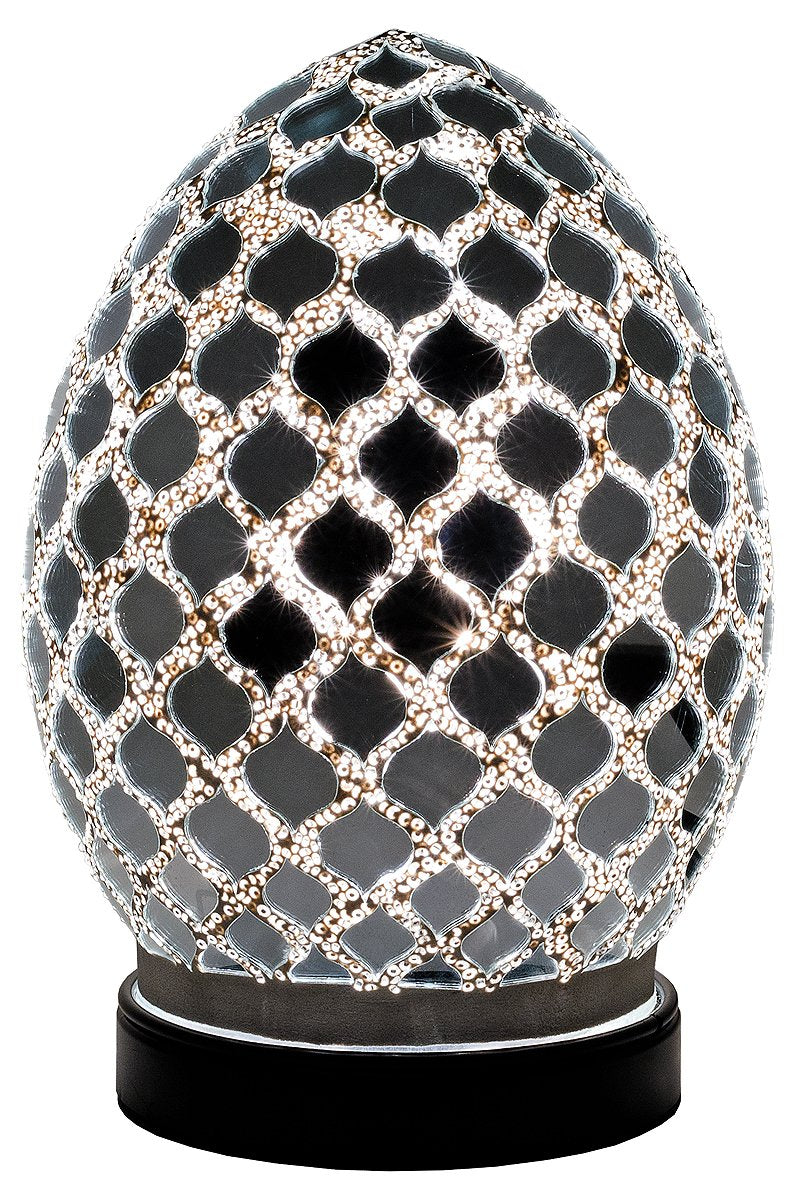20cm mirrored mosaic glass mini egg table lamp
