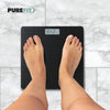 PUREFIT Digital Bathroom Scale Ultra Slim For Body Weight LED Backlit Display 5MM Tempered Glass Non Slip Mat Weighing Scale Step-On Technology LB/KG/ST Max Weight 180KG Battery Operated Included