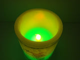 10cm colour-changing LED Santa pillar candle