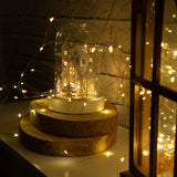 200 warm white LED copper wire Christmas lights – 19.9m
