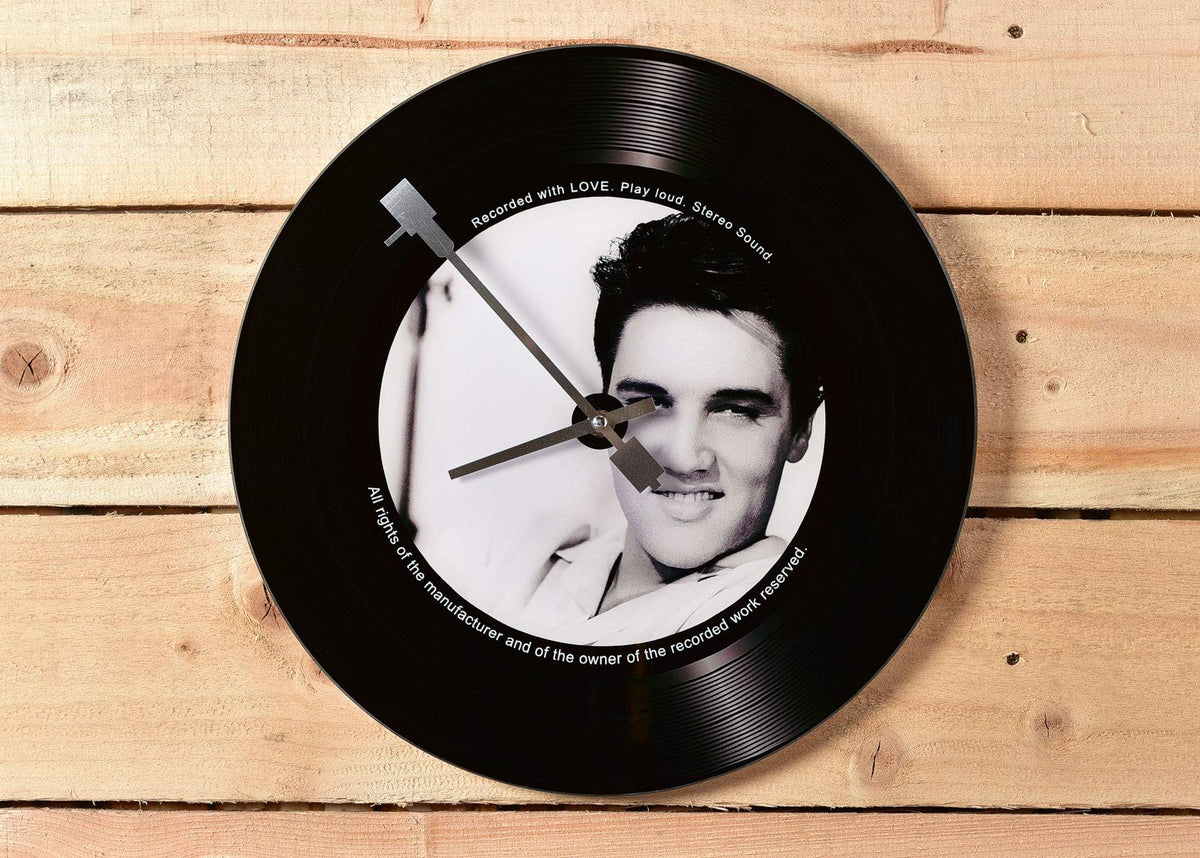 Hometime Elvis Presley record glass wall clock