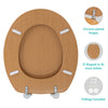 Anika 92259 Antique Pine Effect Toilet Seat Anti Bacterial Coating Chrome Hinges, 43cm x 37.5cm